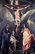 GRECO, El Christ on the Cross with the Two Maries and St John oil on canvas